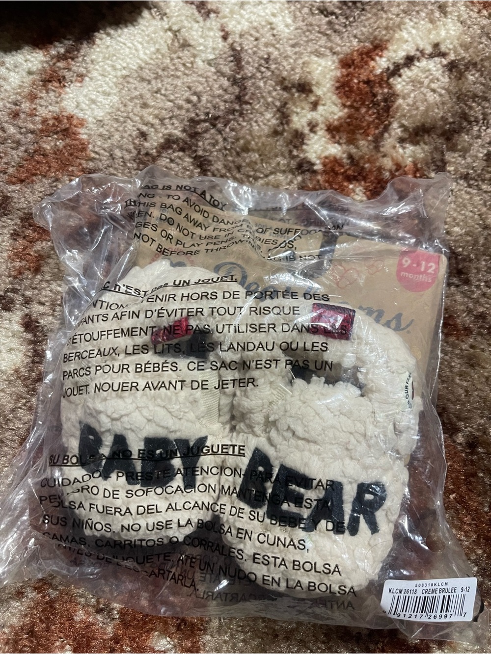 dearfoams Cream Sherpa Infant Slippers